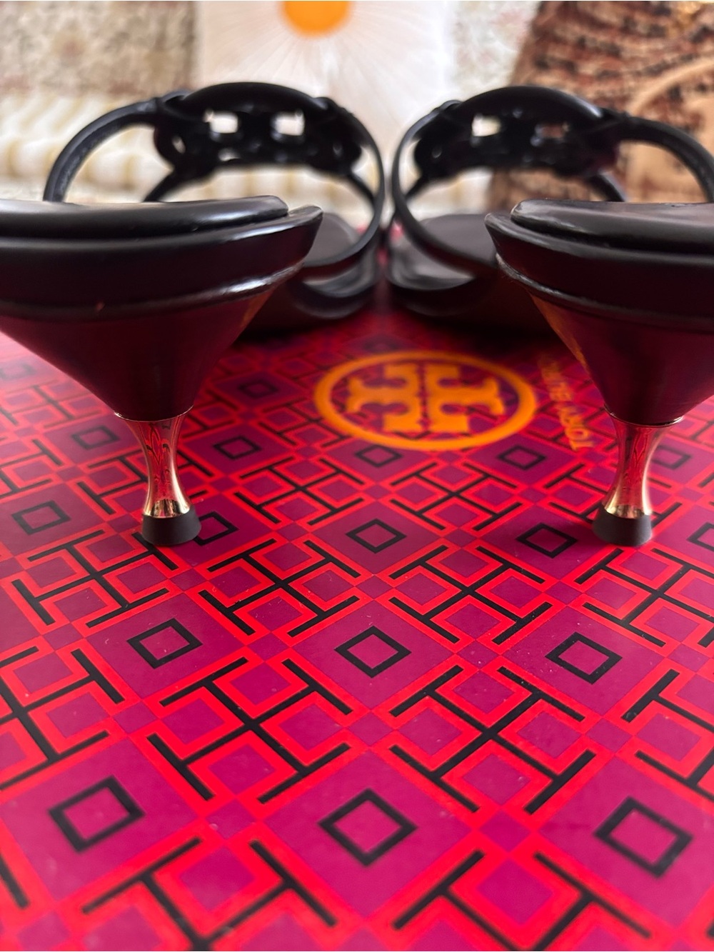 Tory Burch Geo Bombe Kitten Heels. Size 9.5 NEW with Box and Dust Bag. - Picture 7 of 11